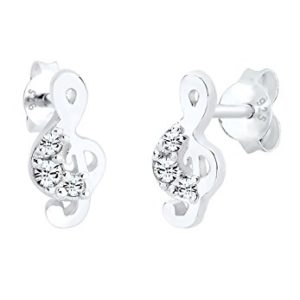 Boucles d'oreilles argent femmes Clé de sol - Elli