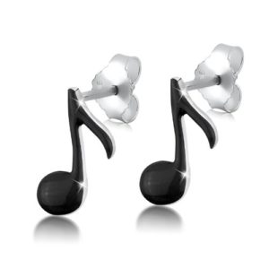 Boucles d'oreilles argent femme Note de musique