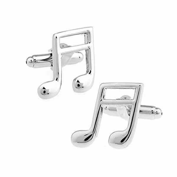 Boutons de manchette musique double croche Aston & Finch couleur argent