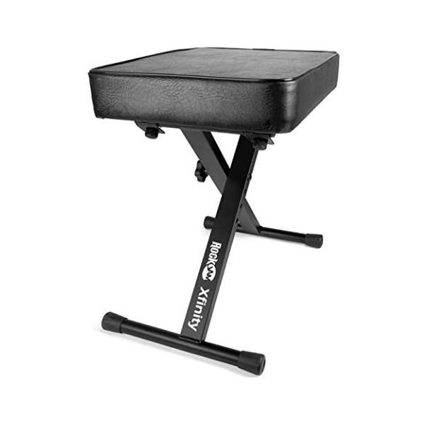 Banc de piano RockJam - Tabouret rembourré pliable - Noir