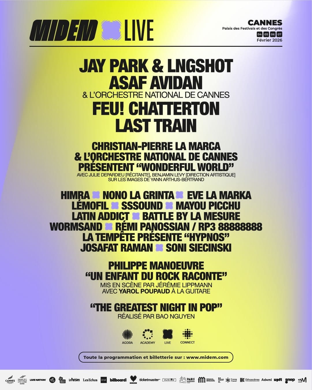 Midem 2026 - Affiche du programme du Live