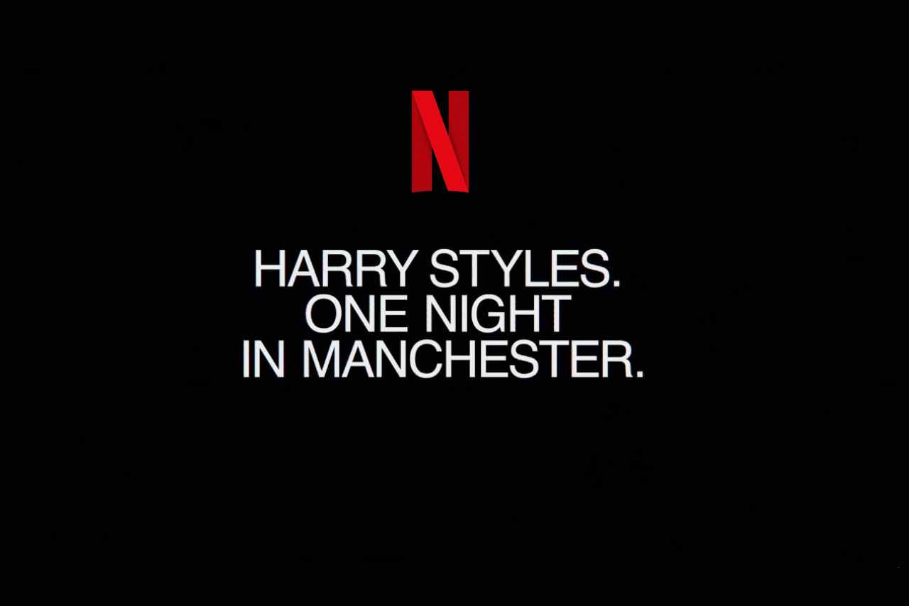 Titre Harry Styles One Night In Manchester + Logo Netflix
